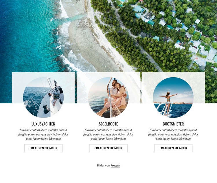 Exklusiver Yachtclub Website design