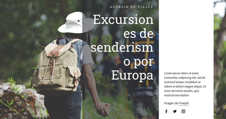 Rutas de senderismo por Europa Plantilla de sitio web