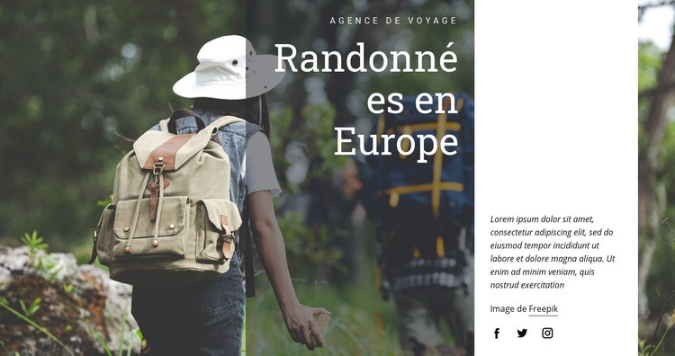 Randonnées en Europe Modèles de constructeur de sites Web