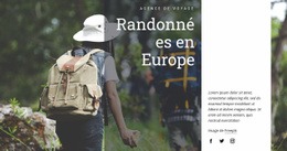 Sections De La Page D'Accueil Pour Randonnées En Europe