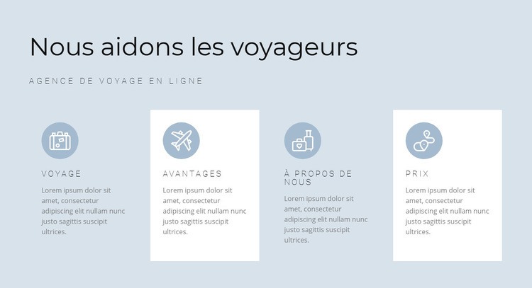 Directions de nos voyages Modèle d'une page