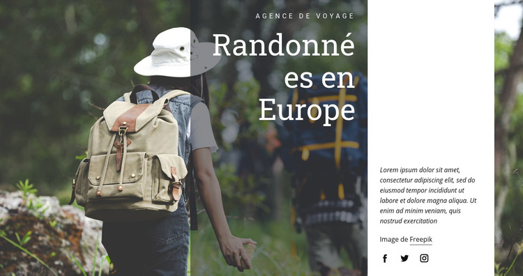 Randonnées en Europe Thème WordPress