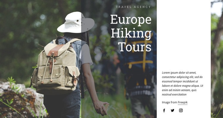 Europe hiking tours Homepage Design