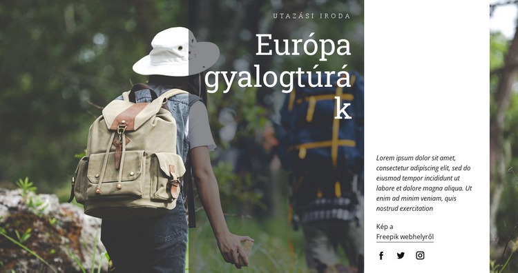 Európa gyalogtúrák Weboldal sablon