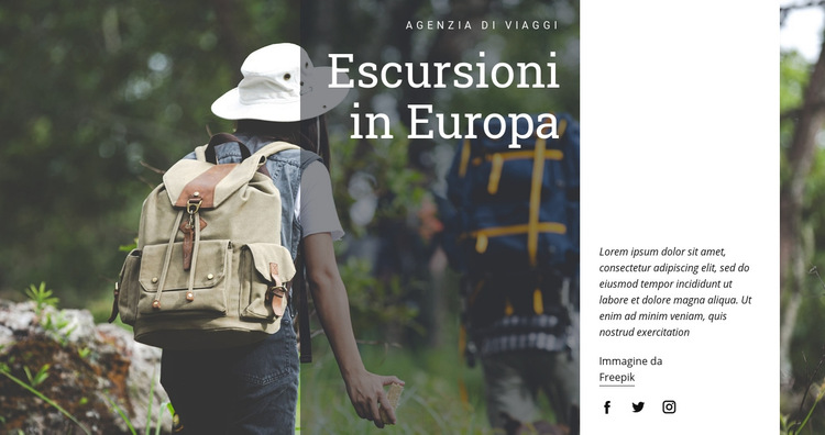 Escursioni in Europa Modello di sito Web