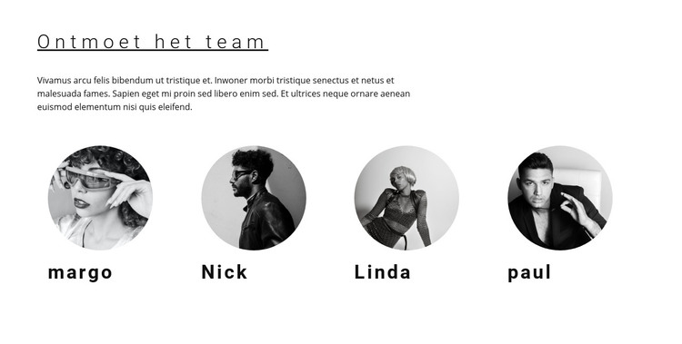 Ons team van arbeiders HTML-sjabloon