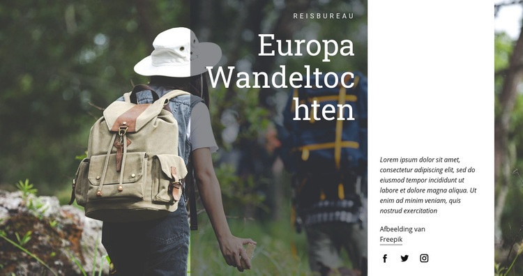 Wandeltochten door Europa Html Website Builder