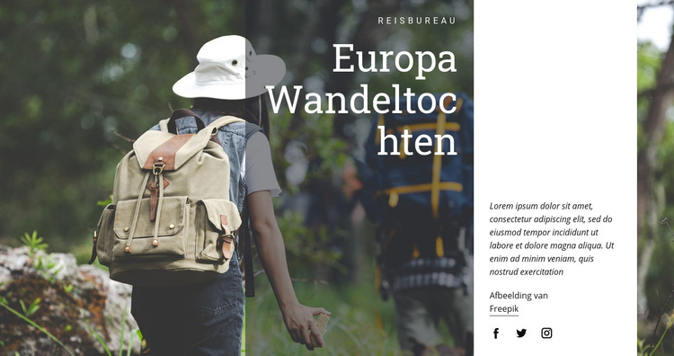 Wandeltochten door Europa WordPress-thema