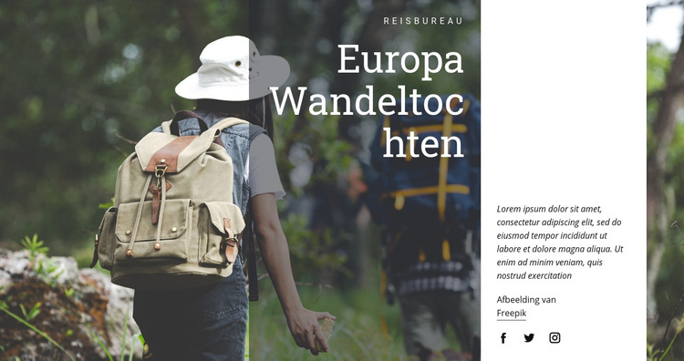 Wandeltochten door Europa Website sjabloon