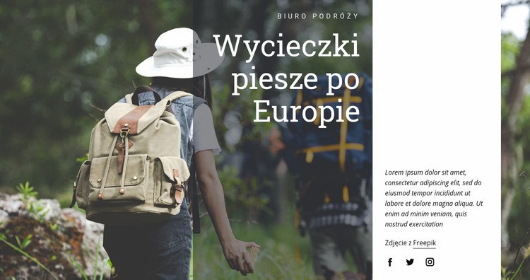 Wycieczki piesze po Europie Projekt strony internetowej