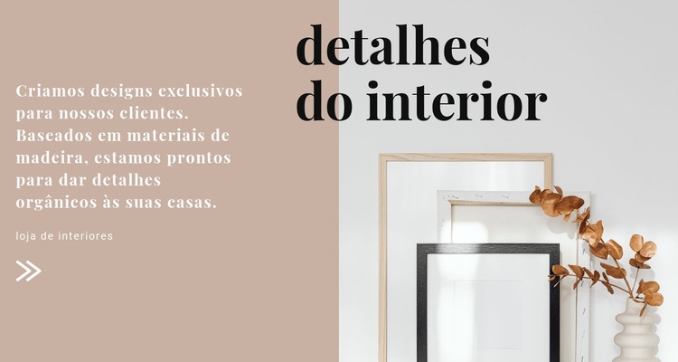 Soluções de interiores do designer Construtor de sites HTML