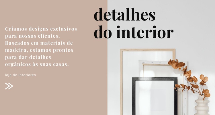 Soluções de interiores do designer Modelos de construtor de sites