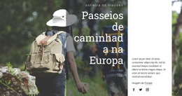 Seções Da Página Inicial Para Caminhadas Na Europa