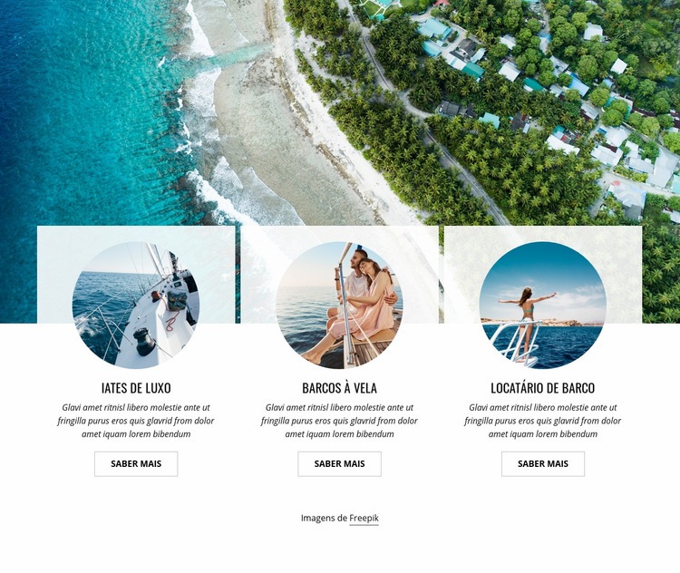 Iate clube exclusivo Landing Page
