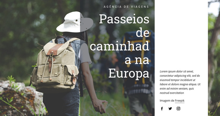 Caminhadas na Europa Tema WordPress