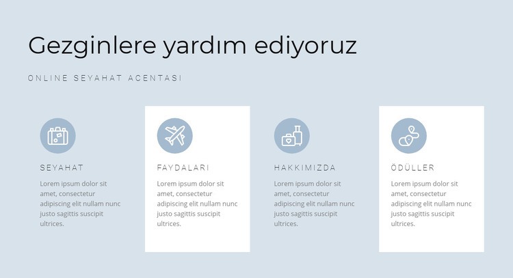 Seyahatlerimizin tarifi Html Web Sitesi Oluşturucu