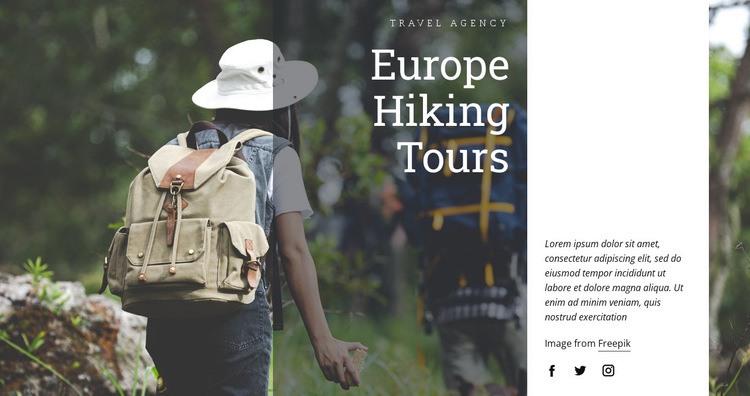 Europe hiking tours Web Page Design