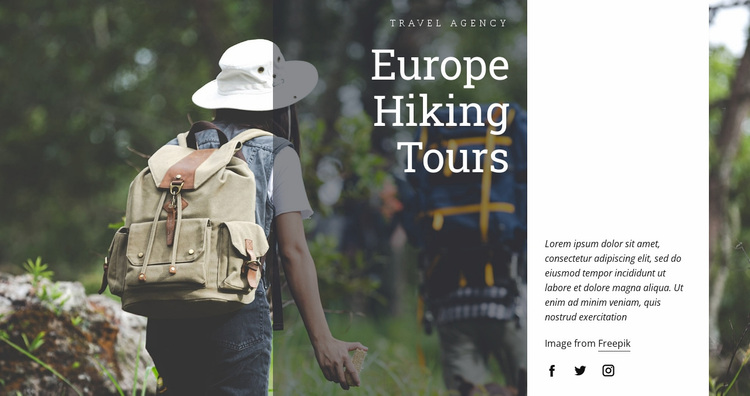 Europe hiking tours Website Design