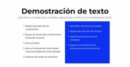 Demostración De Texto - Página De Inicio De Funcionalidad