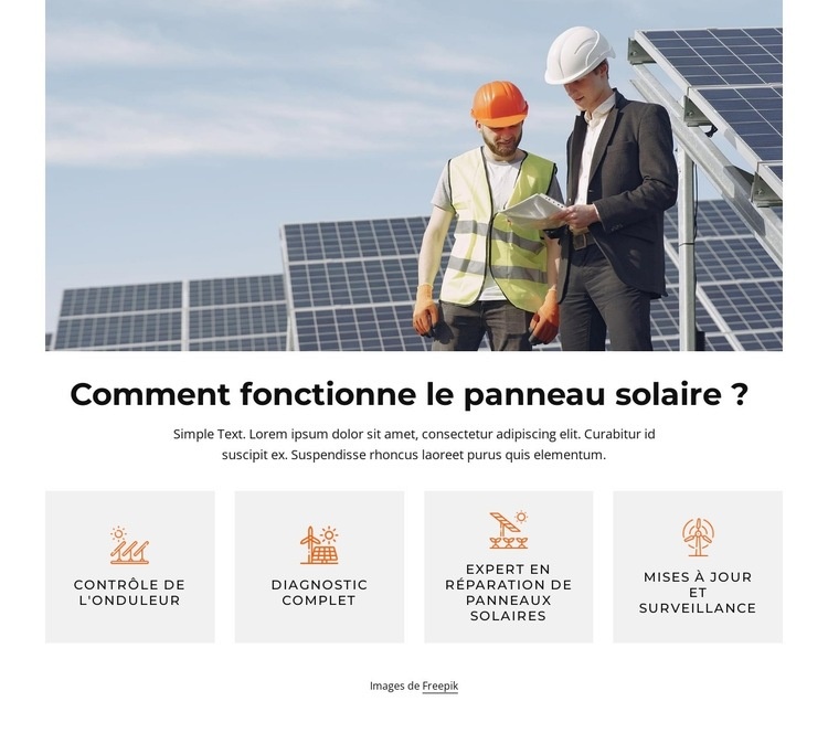 Grand panneau solaire polyvalent Maquette de site Web