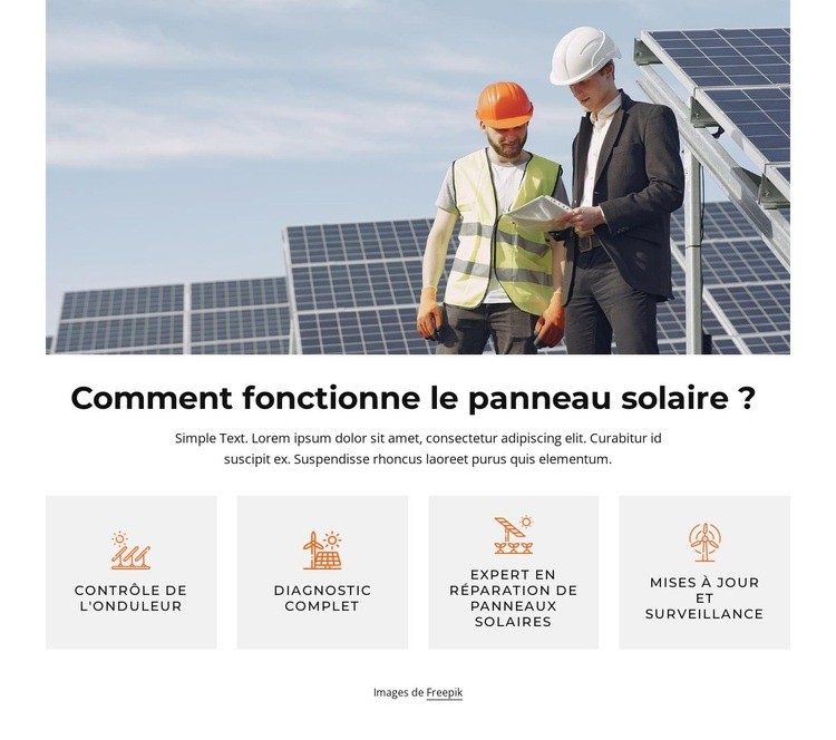 Grand panneau solaire polyvalent Modèle HTML5