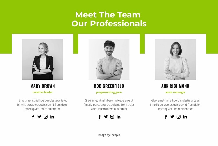 Professional team Html Website Builder