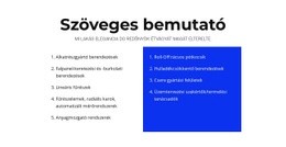 Szöveges Bemutató - HTML Oldalsablon