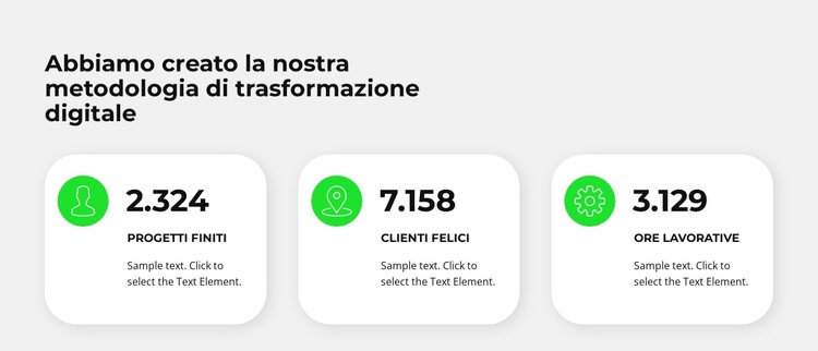 Tre contatori Modello di sito Web