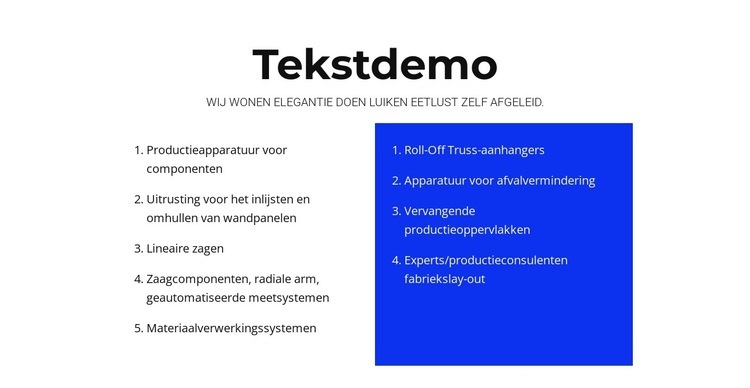 Tekst demo HTML5-sjabloon