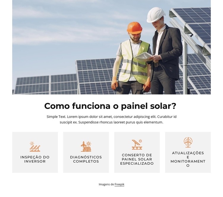 Ótimo painel solar completo Construtor de sites HTML