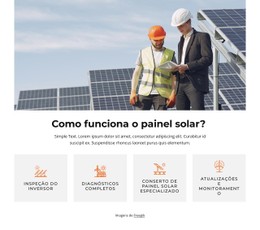 Ótimo Painel Solar Completo Modelo De Layout CSS