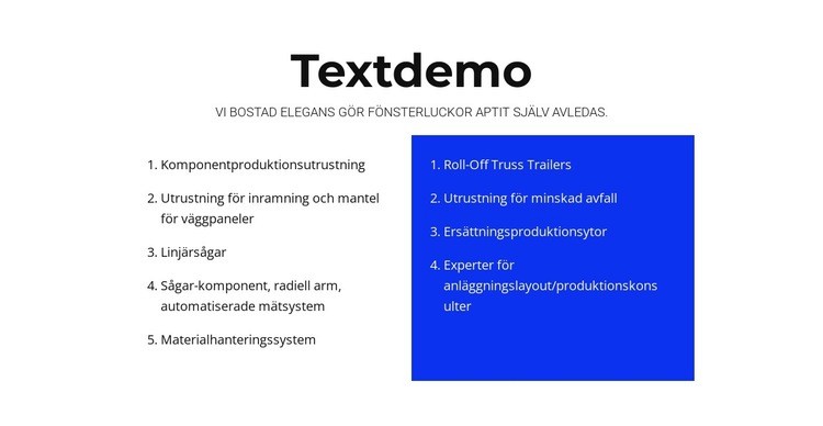 Textdemo WordPress -tema