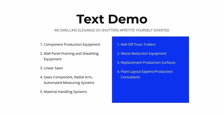 Text demo Landing Page