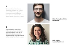 Entwickler Und Manager Website-Vorlage