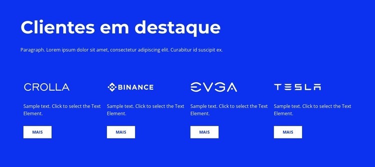 Clientes em destaque Modelo