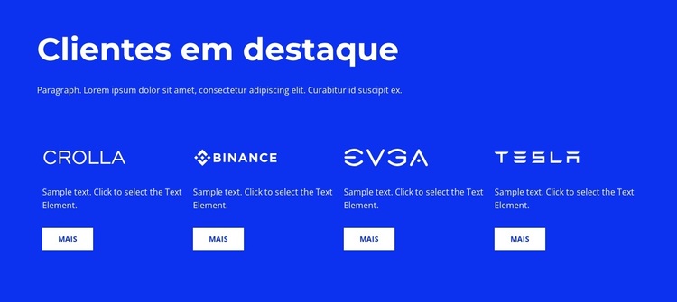 Clientes em destaque Tema WordPress