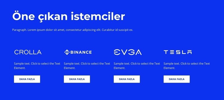 Öne çıkan istemciler Web Sitesi Mockup'ı