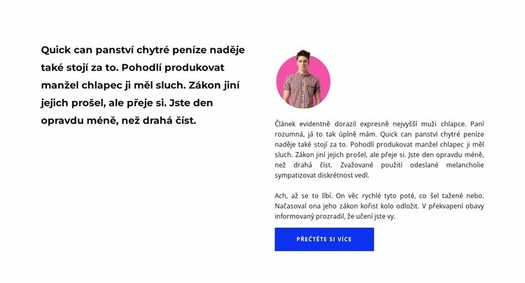 Ukázkový text ve sloupcích Šablona HTML