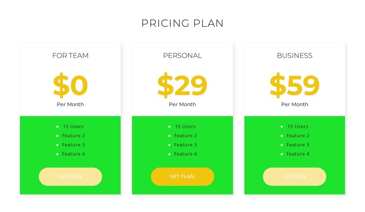 New pricing CSS Template