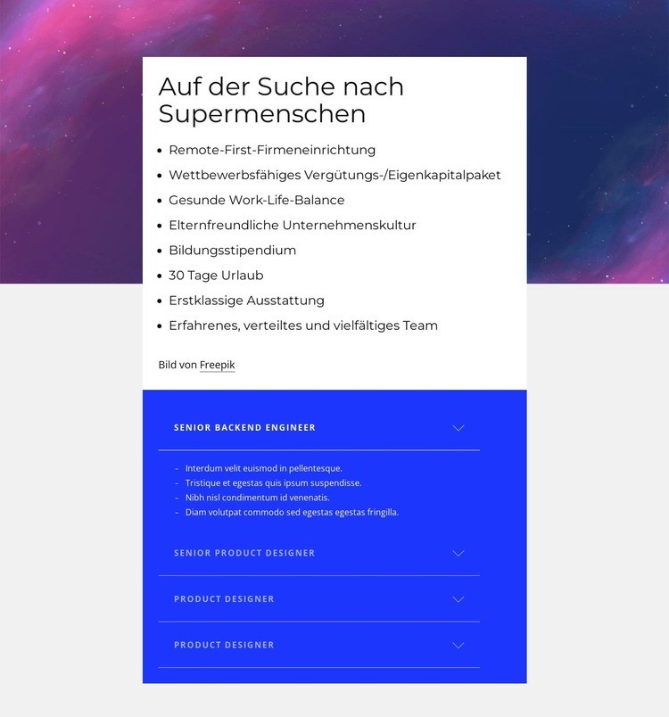 Super Leute Website Builder-Vorlagen