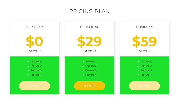 New pricing Elementor Template Alternative