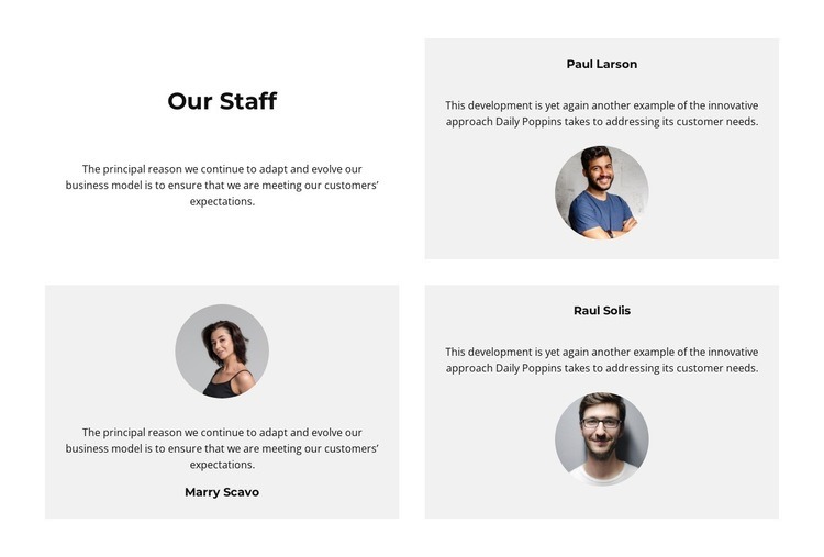 It s our staff Elementor Template Alternative