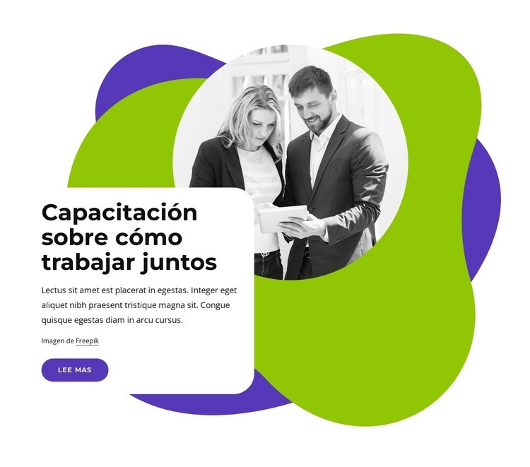 Capacitación sobre cómo trabajar juntos Creador de sitios web HTML