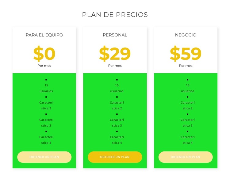 Nuevo precio Plantilla HTML