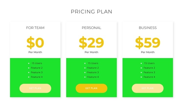 New pricing Homepage Design