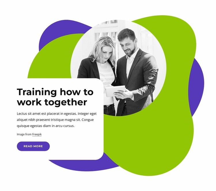 Training how to worl together Homepage Design