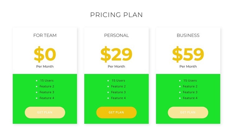New pricing Html Code Example
