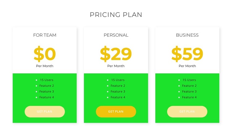 New pricing HTML Template