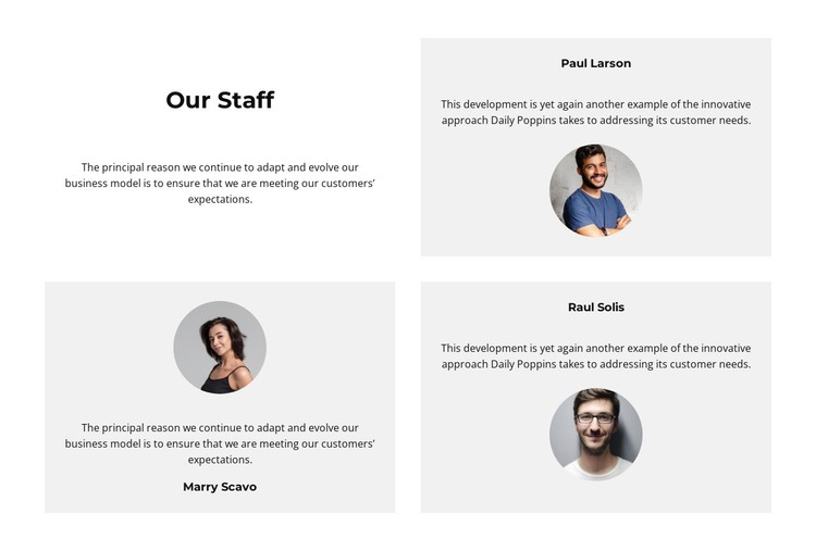 It s our staff HTML Template