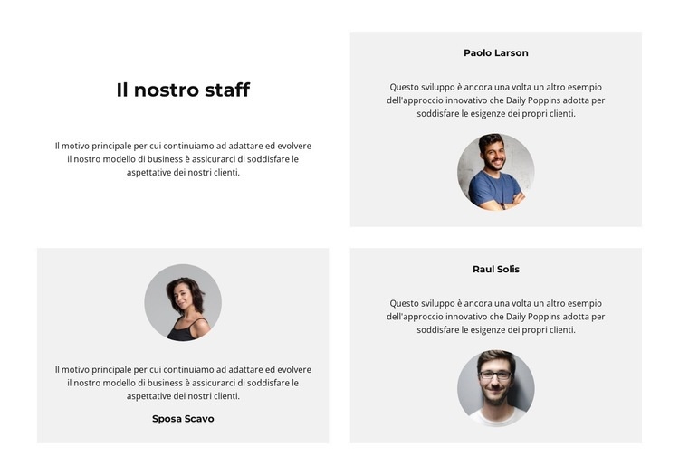 È il nostro personale Modelli di Website Builder